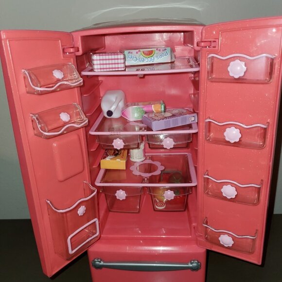Battat Our Generation Pink French Door Refrigerator American Girl Sized Used - Picture 6 of 8